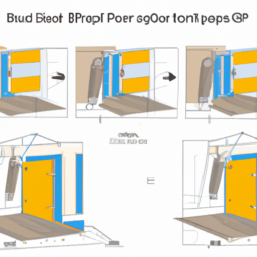A step-by-step illustration of the bullet proof door installation process
